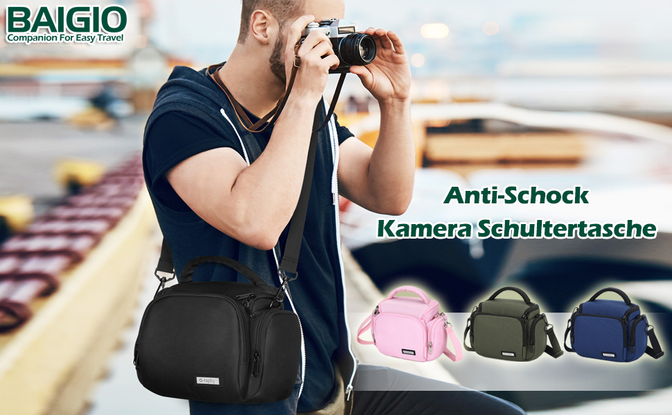 Сумка для камери Baigio: фотосумка для DSLR/SLR камер, об'єктивів та аксесуарів (чорна)