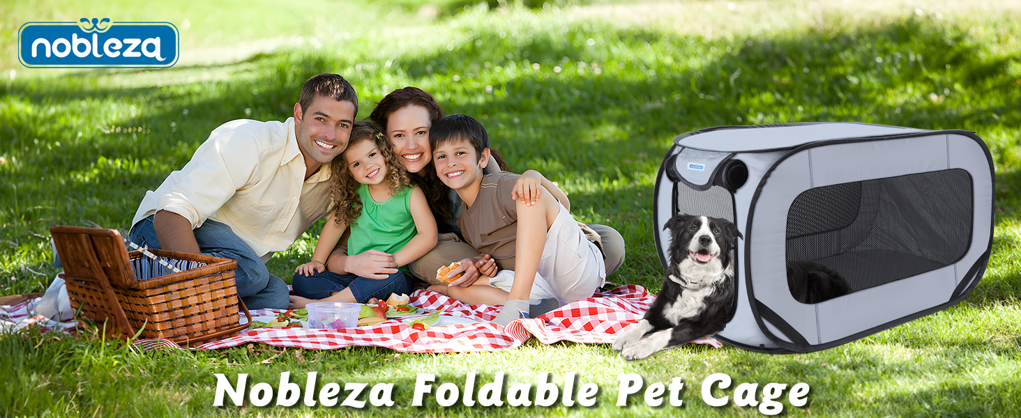 Переносний вольєр для собак та котів у машину Nobleza, складаний вольєр для тварин, 93x54x54 см