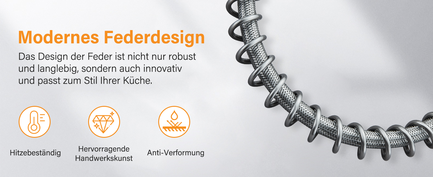 Кран кухонний Hbronzeshower з висувною лійкою, 360° обертання, нержавіюча сталь, щіткований нікель