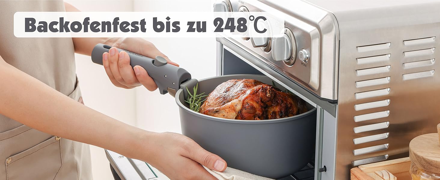 Набір посуду SENSARTE з керамічним покриттям (17 предметів) - антипригарне покриття, для всіх плит, безпечний, миється в посудомийній машині, можна використовувати в духовці