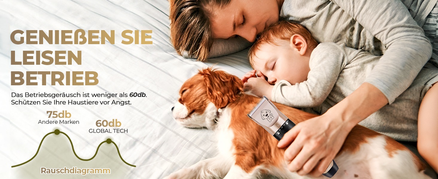 Професійна електрична машинка для стрижки собак GLOBAL TECH Leise - для собак, котів та інших домашніх тварин