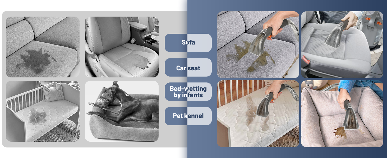 Портативний мийкий пилосос 400W з 2-танком для чищення диванів, килимів, авто та постільної білизни