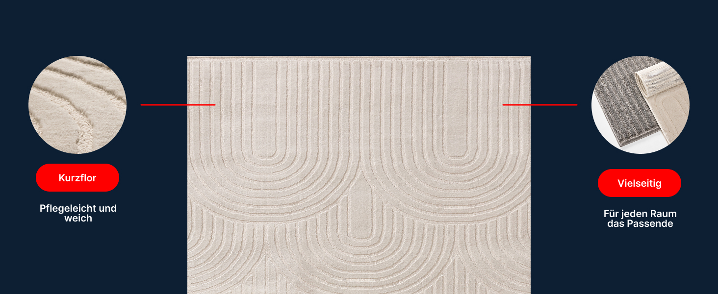 Килим Interiyou для вітальні/спальні/дитячої Cannes, 120x170 см, кремовий - короткий ворс, скандинавський бохо, геометричний малюнок, високий/низький ворс