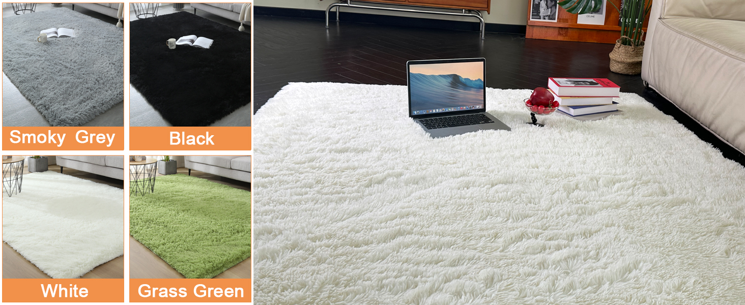 Килимок для вітальні та спальні Gsogcax, 120 x 160 см, сірий, пухнастий, з антиковзаючим покриттям, супер м'який, великий, для дому, сучасний декор, килим на підлогу
