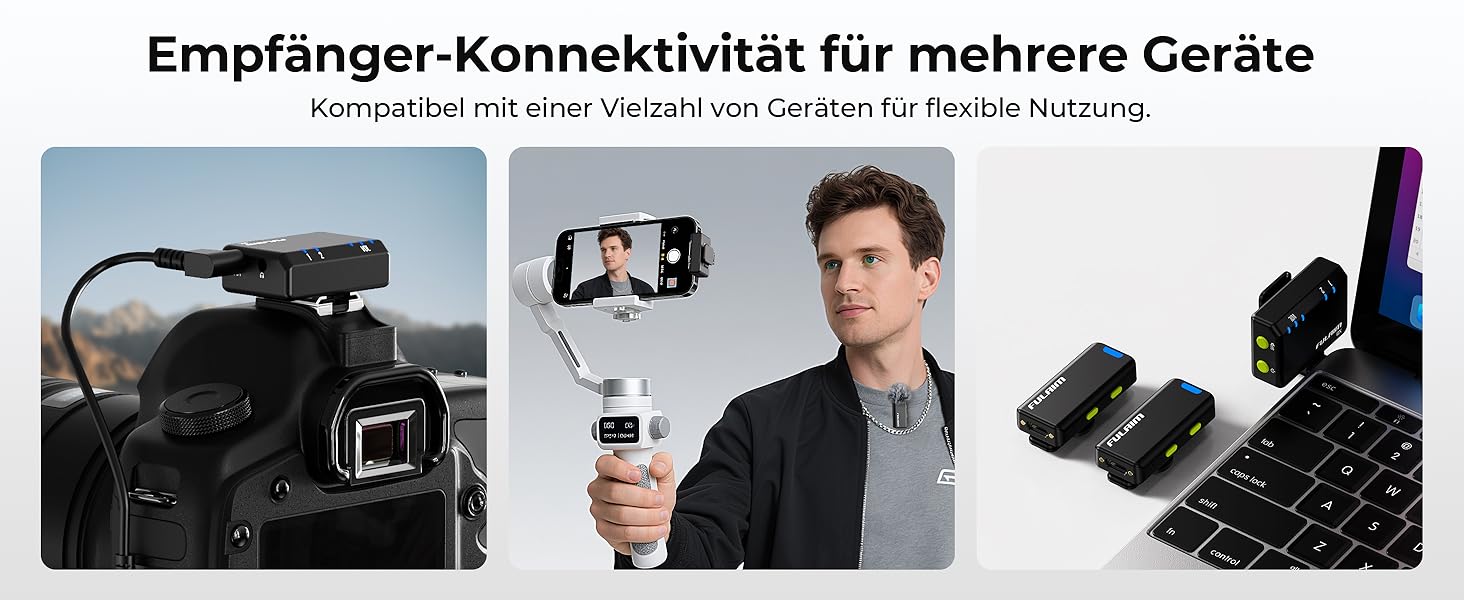 Мікрофон FULAIM X6S: Бездротовий петличний мікрофон з AI шумозаглушенням для iPhone, камер, відео та Vlogging