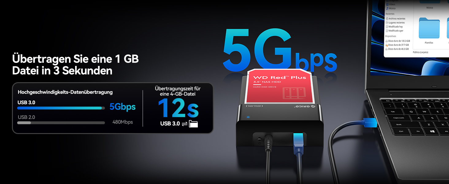 Зовнішня док-станція ORICO USB 3.0 SATA для HDD/SSD 2.5