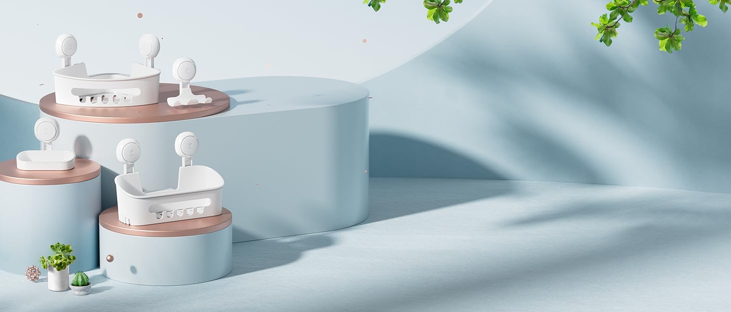 Поличка для душу TAILI без свердління, регульована, набір 2 шт. з гачками, нержавіюча сталь, чорний/срібний, органайзер для душу, кухні, ванної кімнати