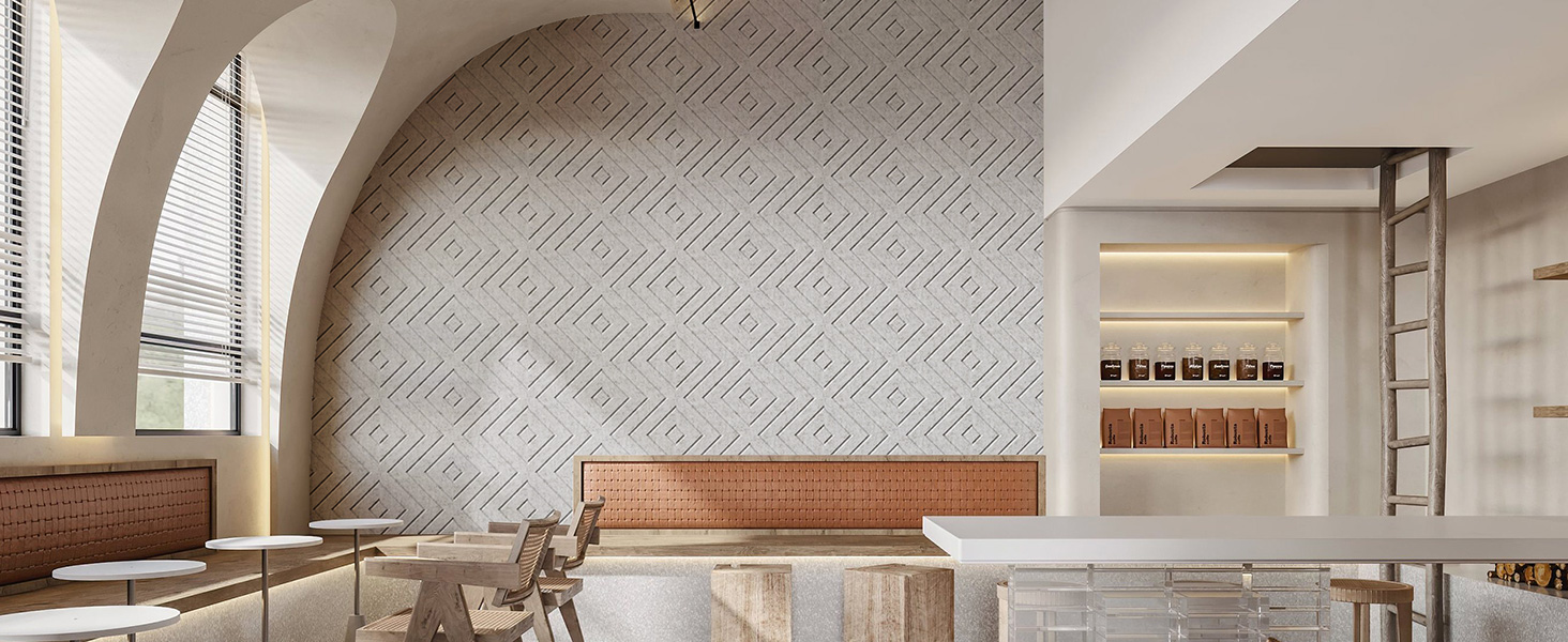 Акустичні панелі Soundsbay самоклеючі з поліестеру для звукоізоляції стін, 30x30x0,9 см, білий колір, 12 шт