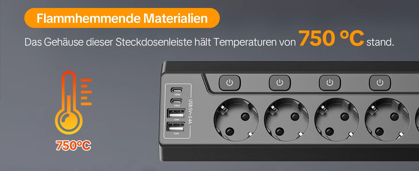 Мережевий фільтр 5-портовий з USB та LED, чорний. Розподільник розеток на стіл, для дому, кухні. Можливість настінного монтажу.