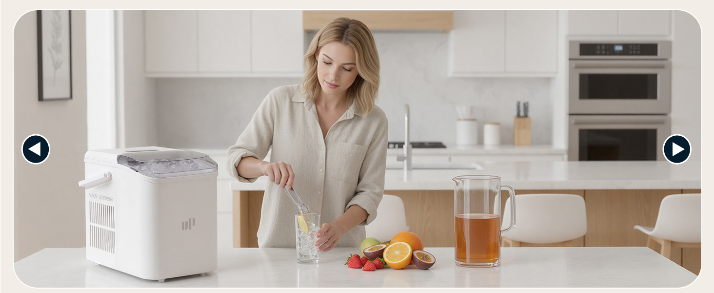 Машина для приготування льоду Upstreman BI12, біла: швидке охолодження, автоматичне очищення, для дому, офісу