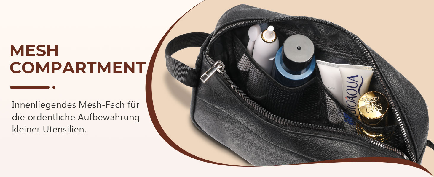 Чоловіча/Жіноча дорожня косметичка, валізка, сумка для туалетних аксесуарів 24x14x7 см (Чорний)