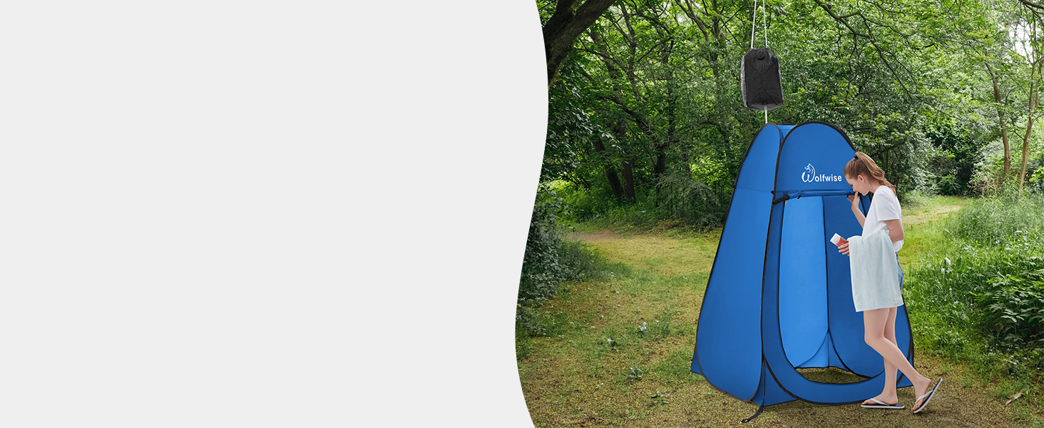 Portable Pop-Up Shower Toilet Privacy Tent - Outdoor Camping Toilet & Shower Cabin - Hiking, Beach, and Travel