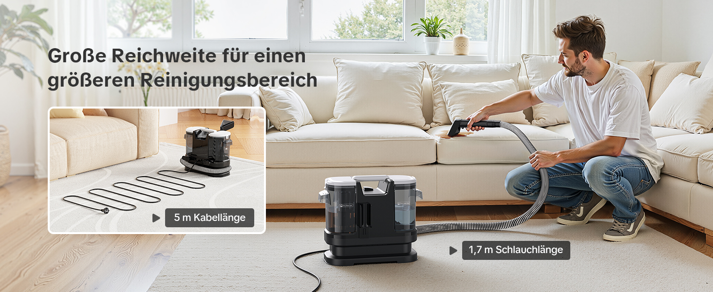 Низькопрофільний пилосос для вологого та сухого прибирання 450W з потужністю всмоктування 13500Pa, для килимів, м'яких меблів, диванів, крісел, сходи, автомобіля, килимків. Білий (чорно-білий)
