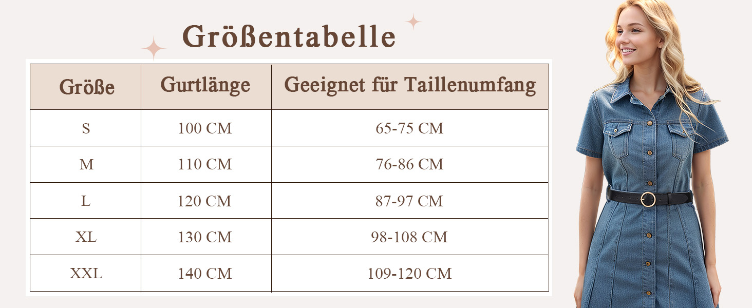 Жіночі шкіряні ремені WERFORU (2 шт.) для джинсів та штанів, з золотою пряжкою O-Ring, чорний+коричневий, розмір талії 65-75 см