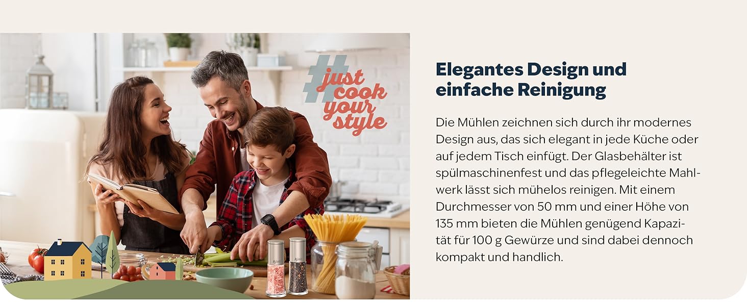 Набір для перцю та солі Kjøk Premium з нержавіючої сталі, 2 шт. з керамічним млинком
