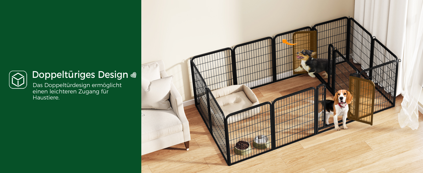 Yaheetech 100cm Foldable Dog Playpen - 6 Panel, Freestanding Kennel for Dogs - Indoor & Outdoor Use, Tool-Free Assembly
