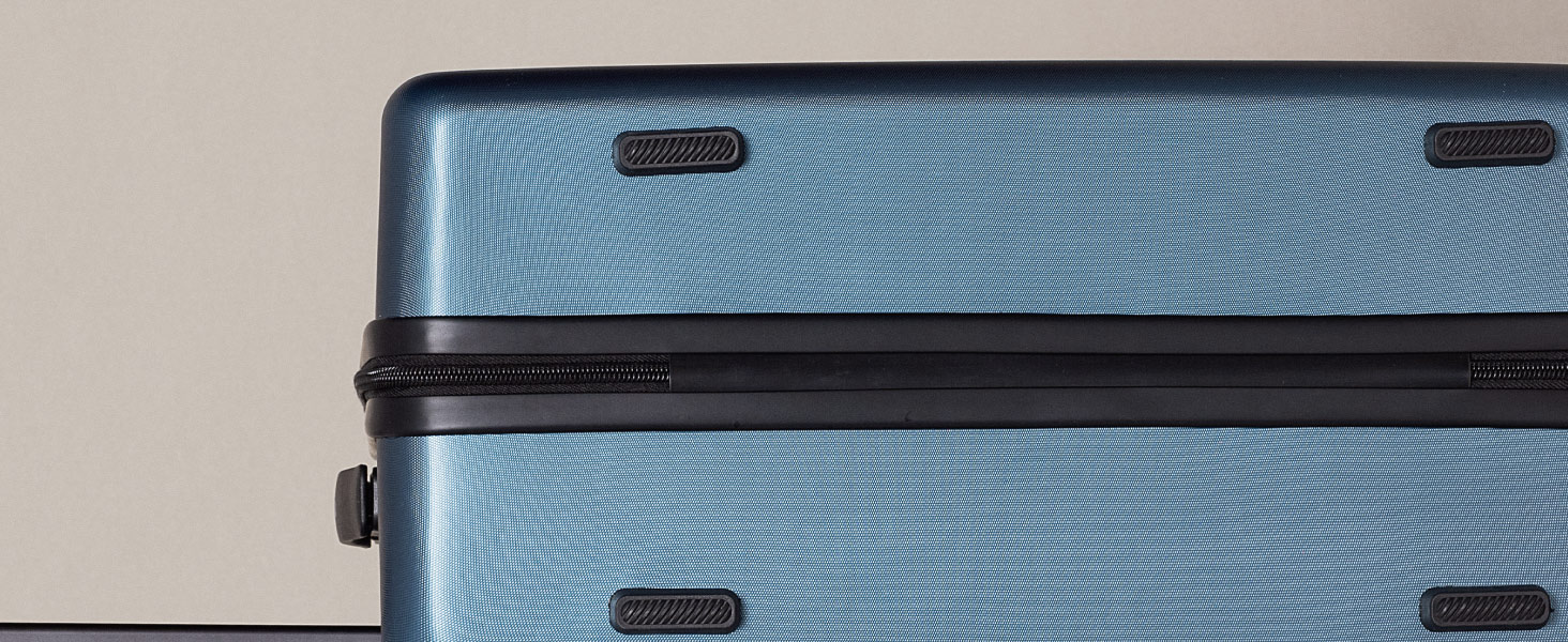 Чемодан ручної об'єм NUMADA PackPro T20 (56x37x22 см) з TSA-замком та 4 колесами. Жорсткий кейс з внутрішніми відділеннями, світлом, стійкий (Блакитний)