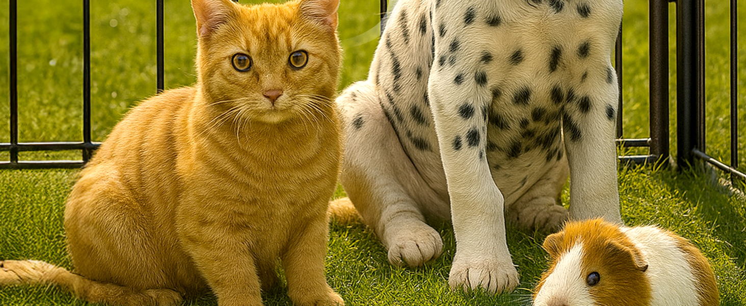 ТресКо® вольєр для цуценят 60 см, з дахом та анкерами | Вольєр для собак 8-секційний | Розкладний вольєр для собак з дверцятами | Збірка без інструментів | Вольєр для тварин, стійкий до погодних умов 77 x 60 см