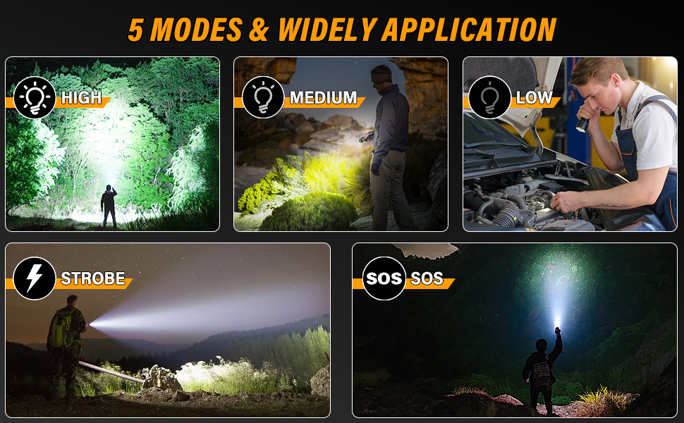 Ліхтар LED XHM 70.2, 500000 Люмен, USB-зарядка, IP67, 5 режимів, AK-01