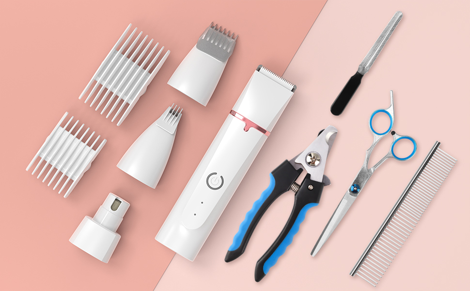 Машинка для стрижки собак Leise, 4 в 1: стрижка тіла, обличчя, вух, подушечок лап. Ідеально для собак та котів.