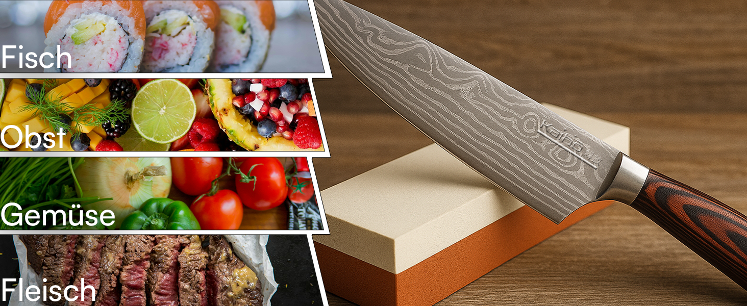 Преміум кухонний ніж для професіоналів та поціновувачів – 20,5 см, нержавіюча сталь 5Cr15, ергономічна ручка, подарункова коробка, довговічний та гострий ніж