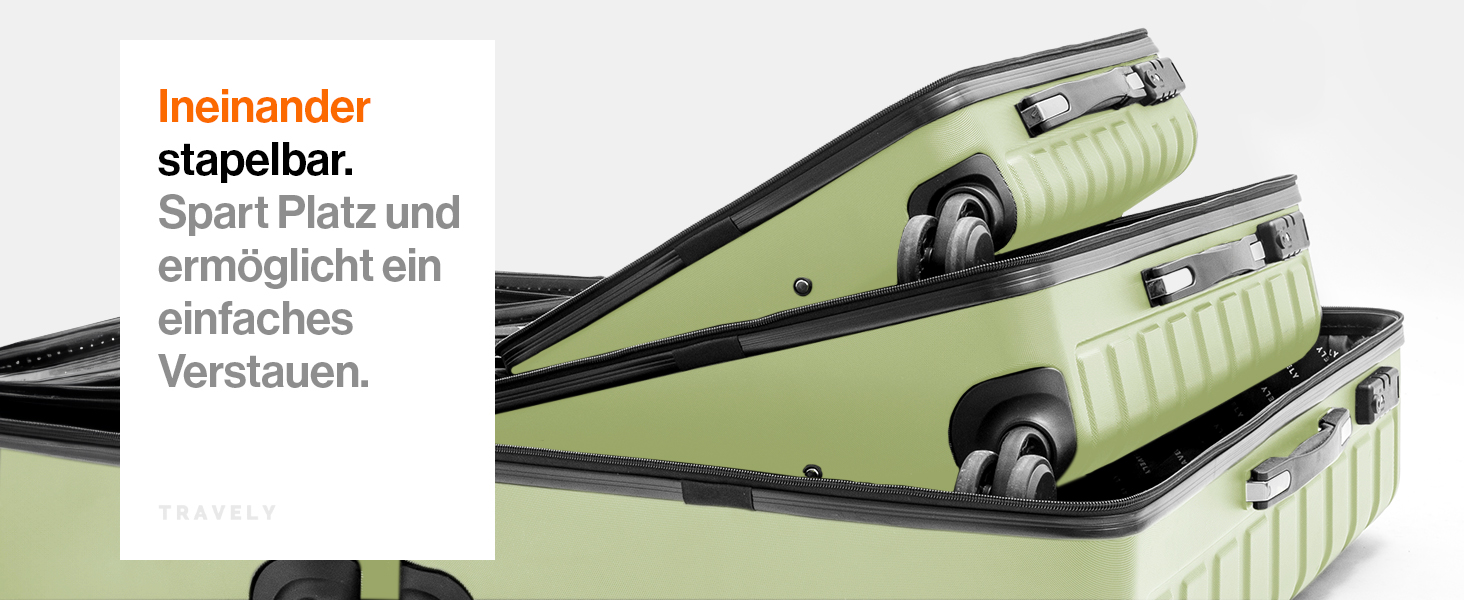 Набір валіз Travely з полікарбонату (77см, 67см, ручна поклажа) з TSA замком та плавними колесами