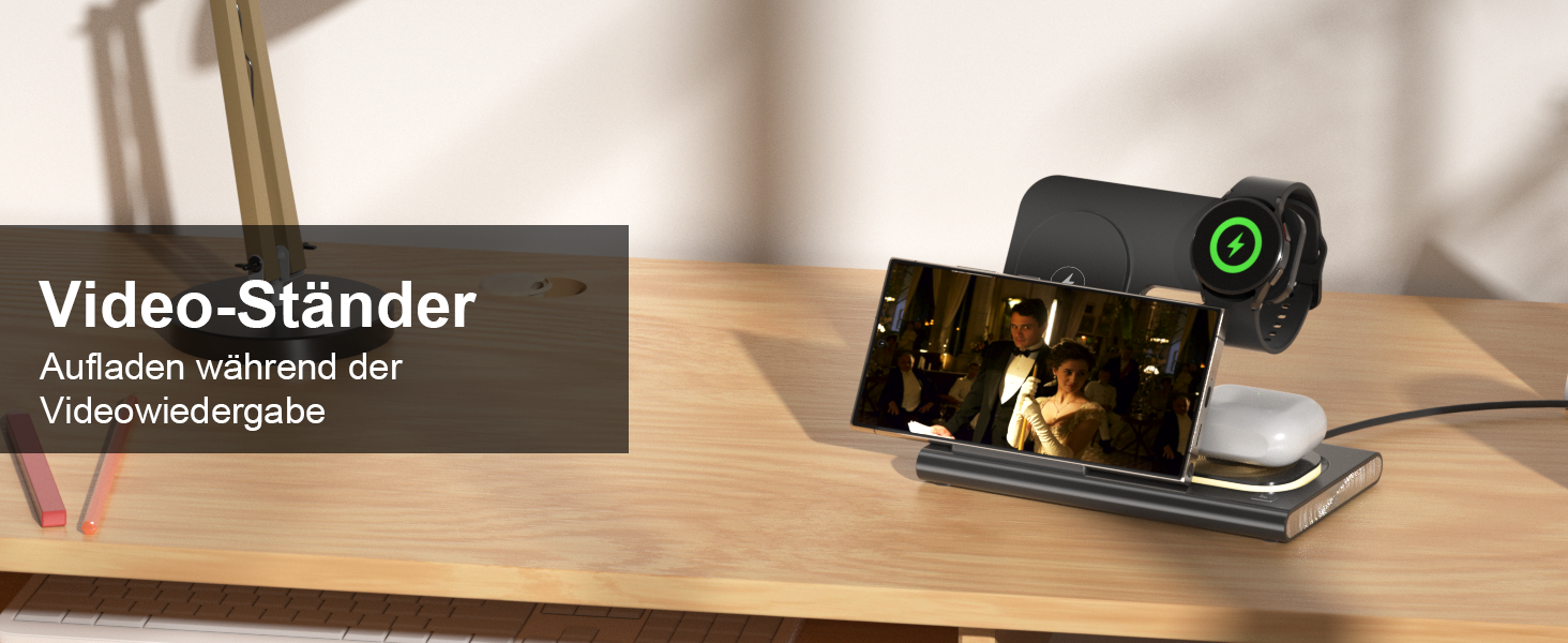 Бездротовий зарядний пристрій Aimtel 3-в-1: Samsung, Galaxy Z Fold/Flip/S серії, Galaxy Watch, Buds - Чорний