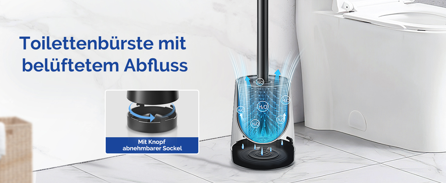 Набір для чищення унітазу HAMITOR з силіконової щітки, підставка та очищувач для краю унітазу. Набір для ванної кімнати, 1 шт., чорний