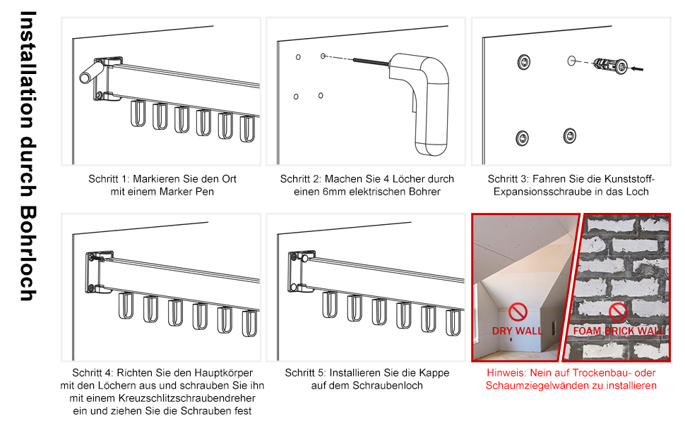 Складаний сушильник для білизни Honeyhouse з кріпленням до стіни, чорний