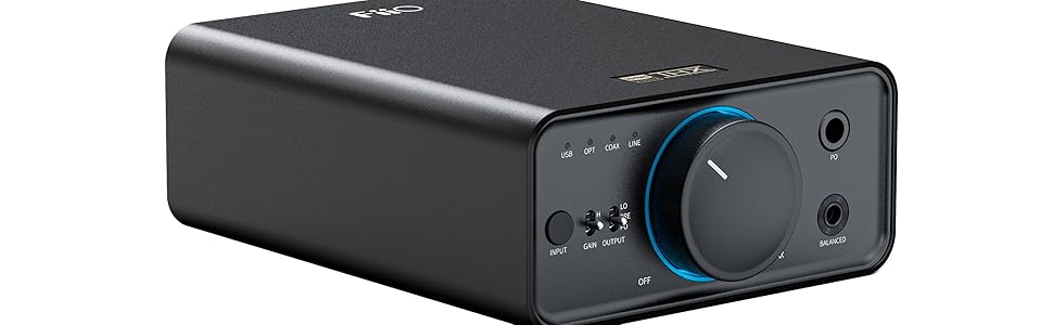 FiiO K7 - Портативний Hi-Fi ЦАП та підсилювач навушників з балансним виходом, AK4493S, XMOS XU208, USB/оптичний/коаксіальний вхід, 6.35 мм/4.4 мм вихід, чорний