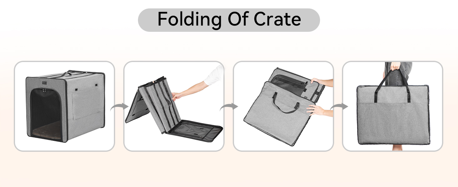 Транспортна переноска для собак Petsfit, сірого кольору, M 61x46x53.5 см. Зручна переноска для собак середніх порід, підходить для подорожей.