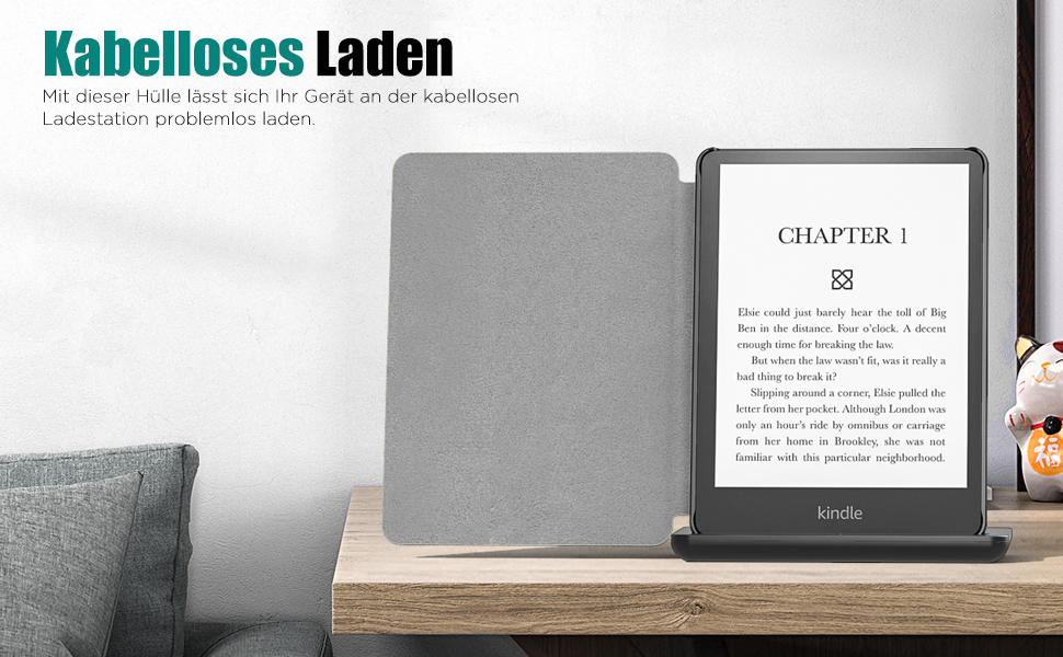 Чохол MoKo для Kindle Paperwhite 11 (2021) 6.8 дюйма, з функцією авто-сплячки, з міцного кожзаму, Signature Edition, Магнолія (чорний та білий)