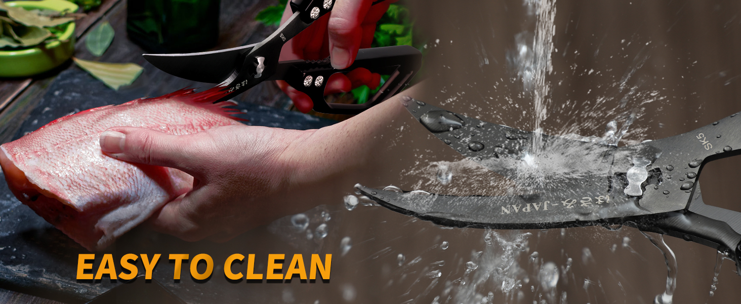 Набір кухонних ножиць DRAGON RIOT чорного кольору - професійний набір з ножицями для морепродуктів та кухонними ножицями, гострі японські ножиці для м'яса, крабів, креветок, лобстерів, трав та приготування їжі