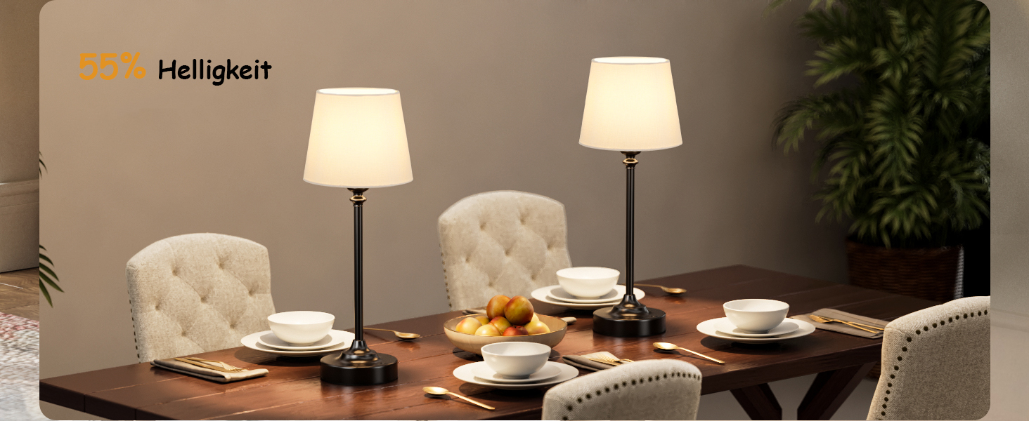 LED настільна лампа бездротова з торшером з льону, торшер для спальні, їдальні, вітальні, з USB-C, регулювання яскравості, 40см, мідь