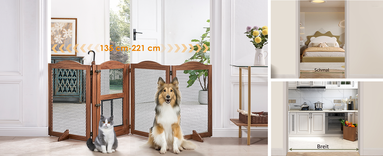 Захисний бар'єр для каміну Unipaws, огорожа для собак, перегородка, 6 панелей, без свердління, білий (коричневий)