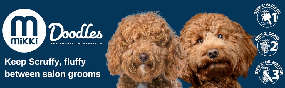 Щітка Mikki Slicker для вирівнювання шерсті собак та цуценят, для пуделів та їх схрещень (Cockapoo, Labradoodle, Cavapoo, Maltipoo, Golden Doodle)