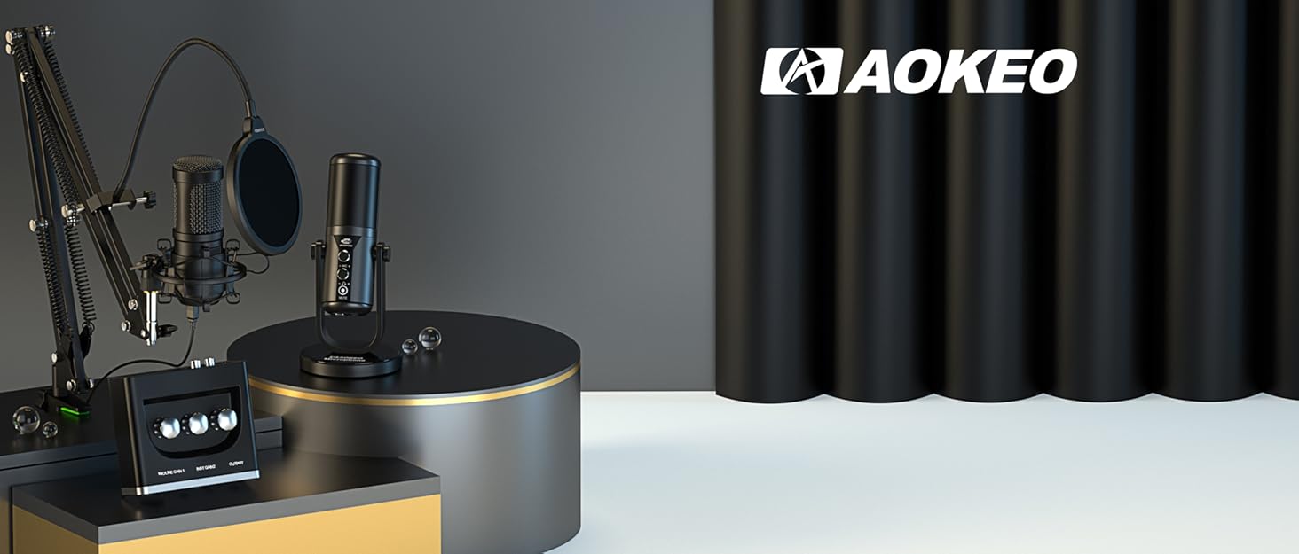 Підставка для мікрофона Aokeo з регульованим кріпленням, сумісна з Shure SM7B, Blue Yeti, HyperX QuadCast та іншими
