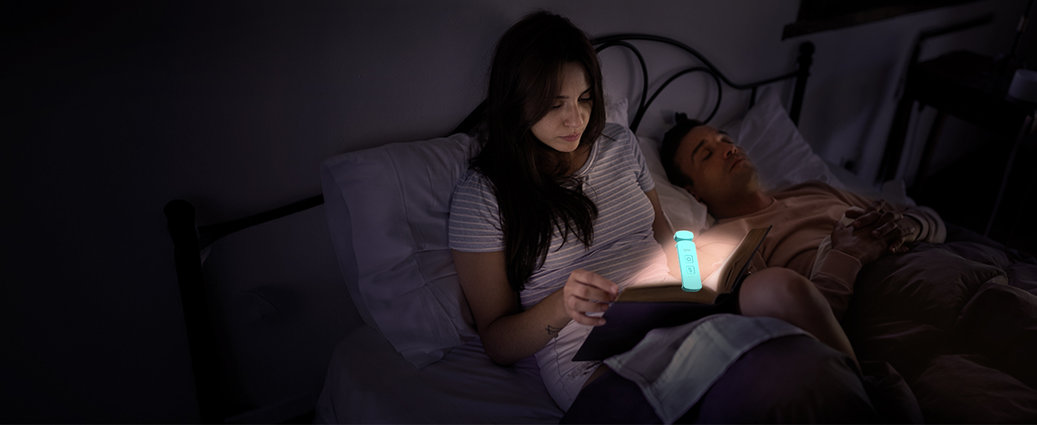 LED кріплення-лампа для читання Gritin з USB-зарядкою, 3 кольори та 3 рівні яскравості, захист очей, блакитний