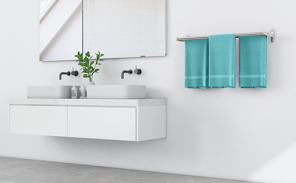 Тримач для рушників YUMORE, подвійний, з нержавіючої сталі, 80 см, для ванної кімнати та кухні