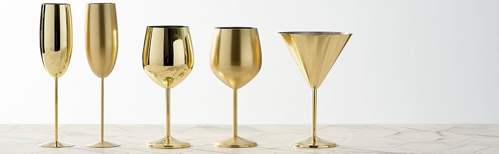 Набір для приготування коктейлів Oak & Steel – 10 предметів, професійний, з нержавіючої сталі, золотий, з рецептами – барменський набір для коктейлів та шотів