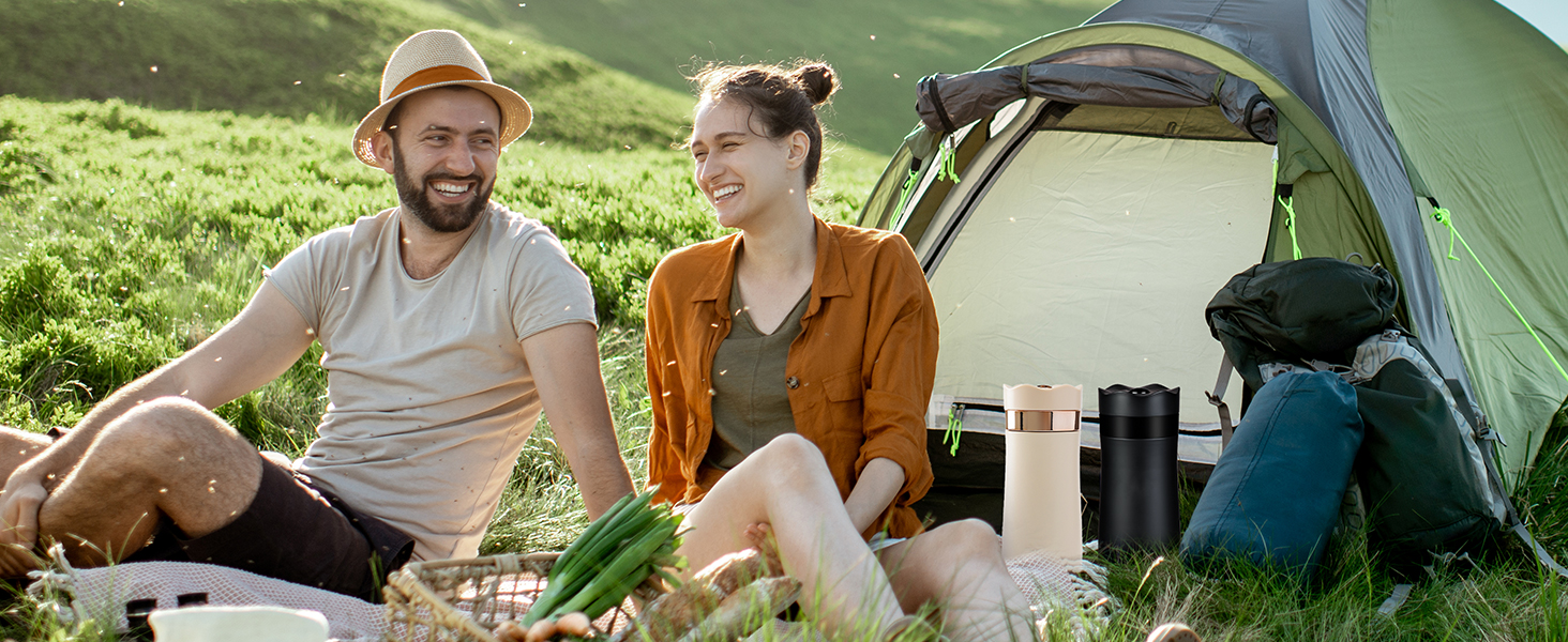 Френч-прес для кави та чаю, нержавіюча сталь, термокружка з фільтром, чорний