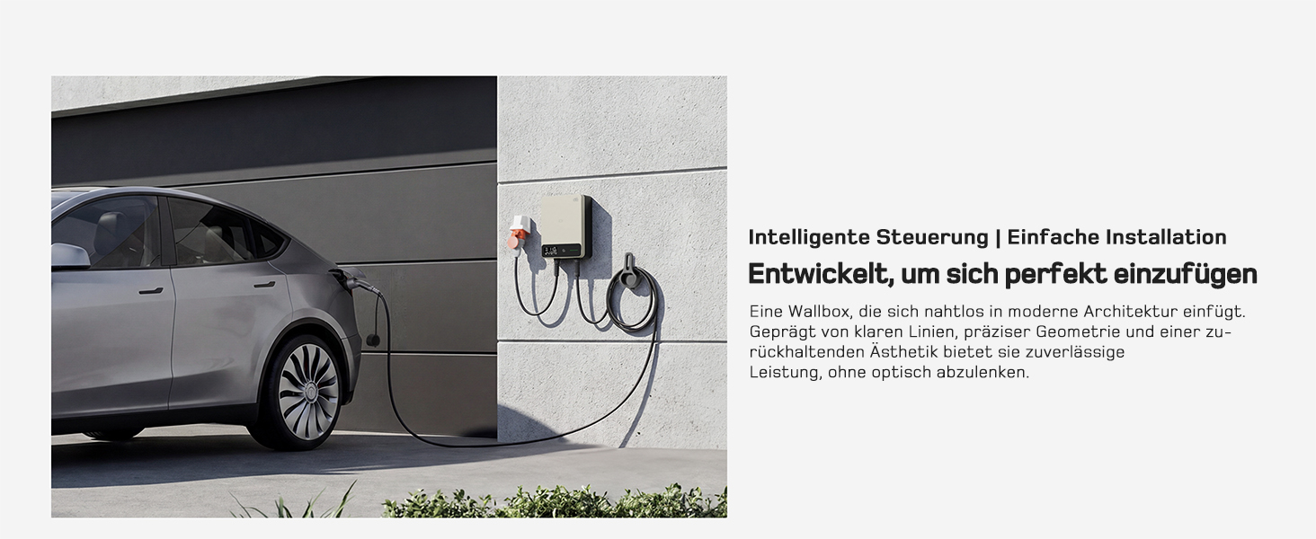 Wallbox 11 кВт з Wi-Fi та кабелем Type 2 7,5м, 3-фазне зарядне для електромобілів (BEV/PHEV), 6-16A, 400V, RCD Type A 30mA/DC 6mA, IP54, чорний. Зарядна станція для дому.