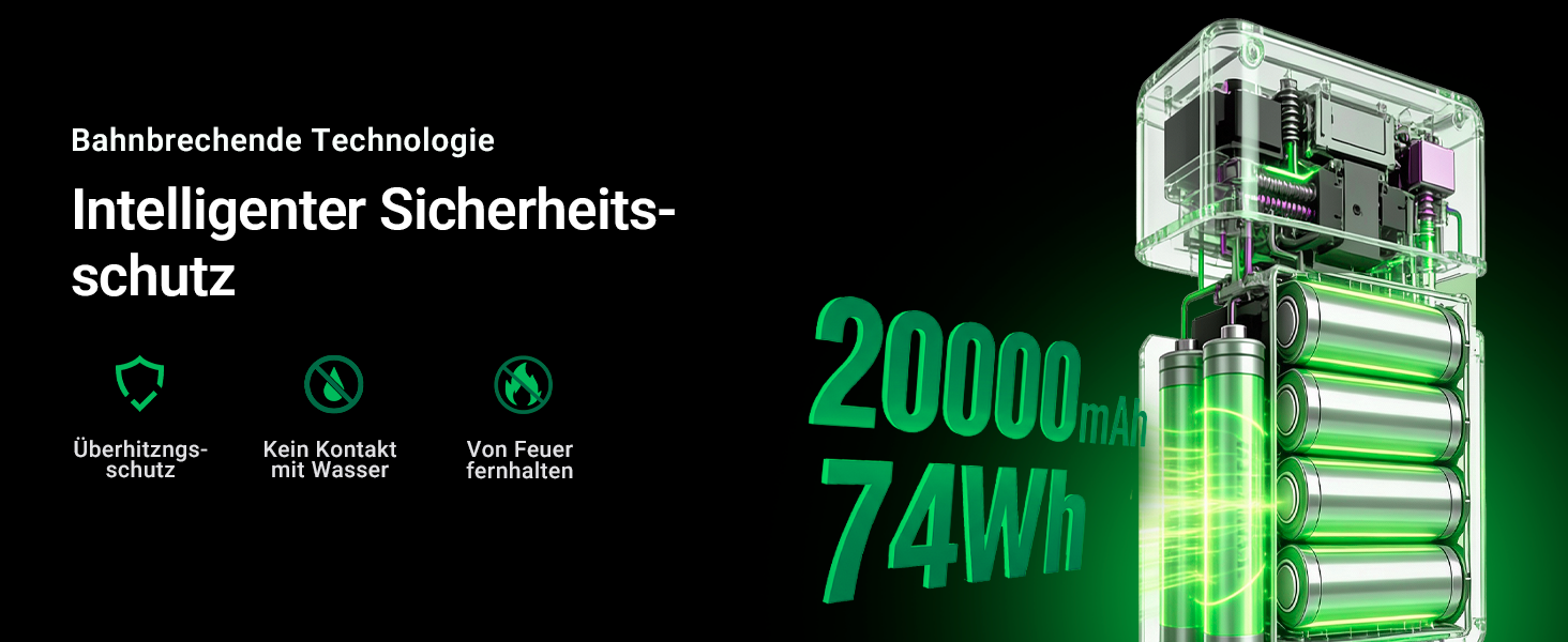 Повербанк PATONA Premium 20000mAh 22.5W PD з Li-Polymer батареєю, швидка зарядка, USB-C та 2x USB-A, 74Wh