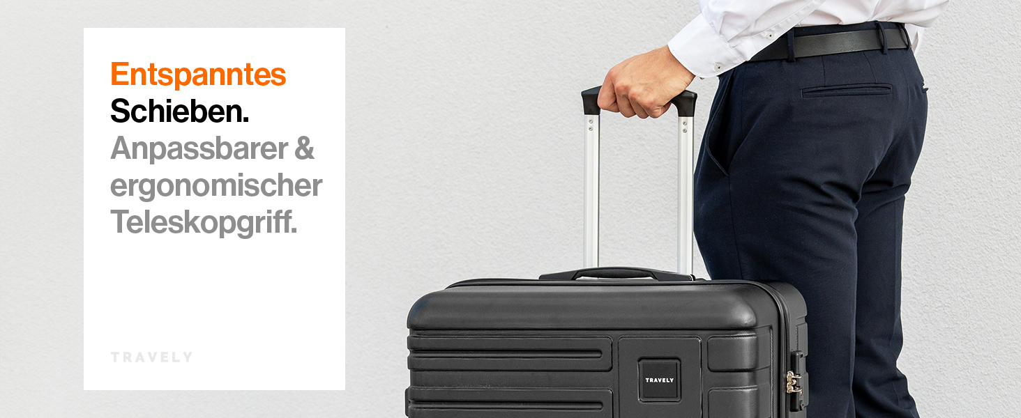 Чемодан туристичний великий 77см, 100л, з TSA замком та плавними колесами | Travely