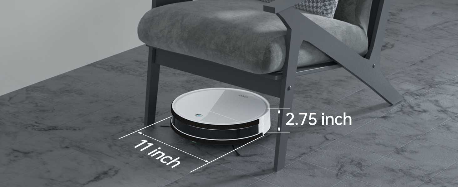 Робот-пилосос OKP K5 з потужністю 5000Pa, навігацією, HEPA-фільтром, Wi-Fi та для тварин, килимів та твердих підлог