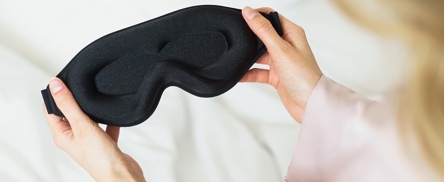 Маска для сну преміум-класу 3D - комфортна пов'язка на очі для жінок та чоловіків - забезпечує повну темряву - рожева, 1 шт.