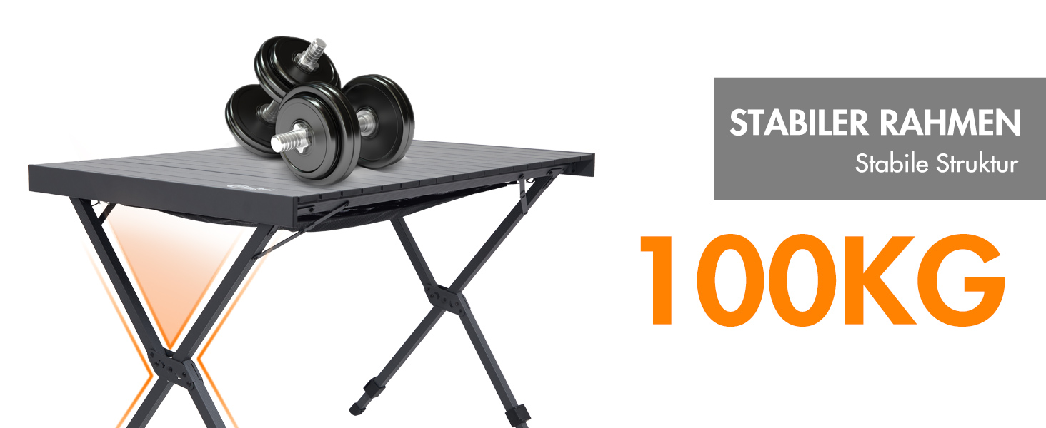 Складний кемпінговий стіл PORTAL алюмінієвий, регульована висота, 108x71 см, чорний - для пікніка, саду, подорожей