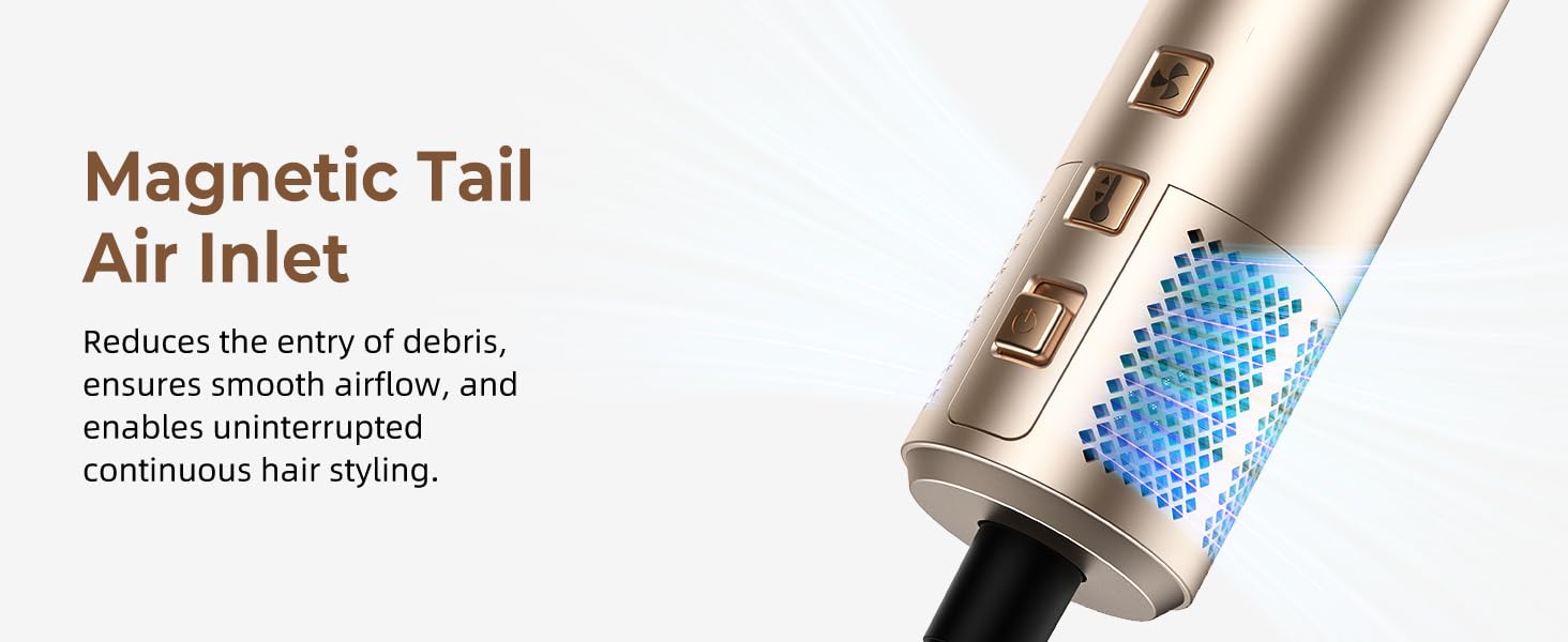UKLISS Hairstyler 8 в 1: Професійний стайлер для волосся з авто-завивкою, іонізацією та функцією фена, підходить для всіх типів волосся, золотий