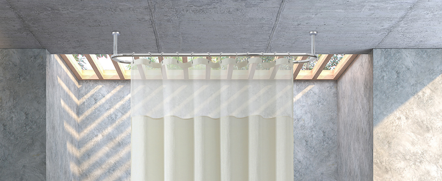 Шторка для душу з тканини вафельного плетіння, важка, водонепроникна, з TPU-покриттям, з сітчастим вікном, готельний стиль, 2 гачки, (Зелений, 83 x 83 см)