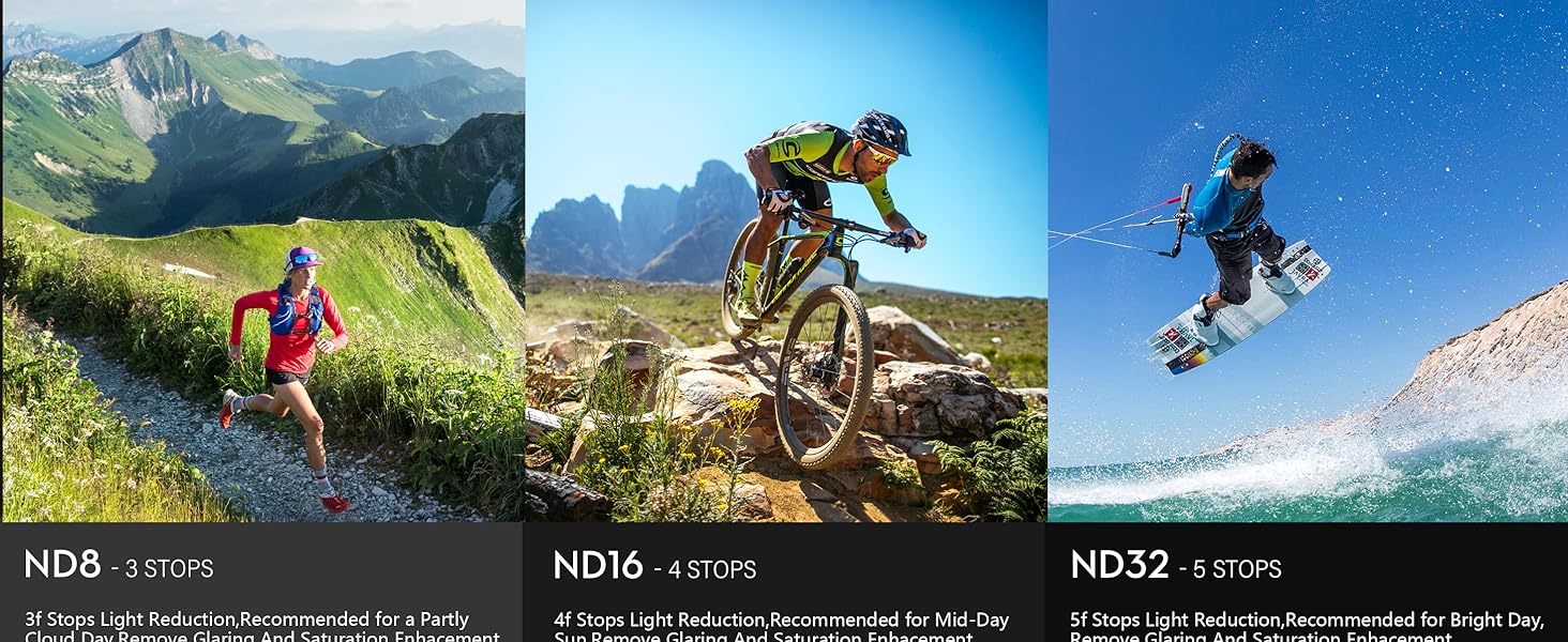 Фільтр ND для DJI Osmo Action 5 Pro/4/3: Набір Tomat (4 шт.) ND8, ND16, ND32, CPL, HD, алюмінієвий